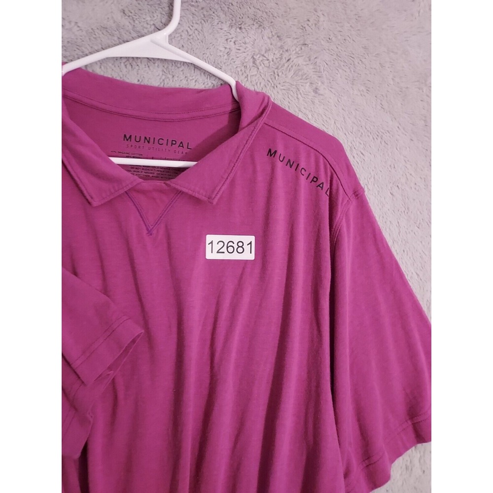 Municipal Sport Utility Gear Polo Shirt Mens Large Performance Stretch Purple L - Picture 9 of 9